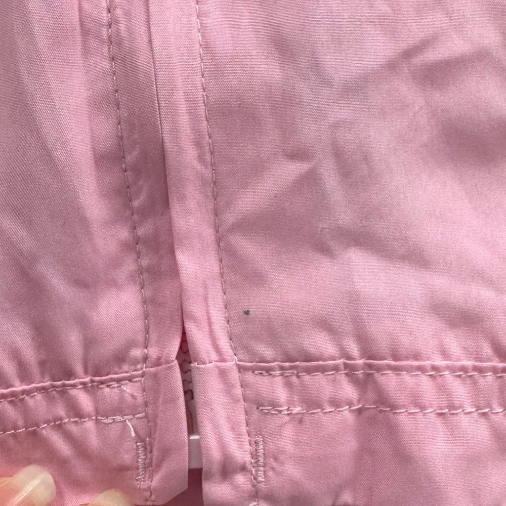 Nike baby girls light weight wind breaker coat with hood light pink and black